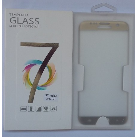 Glass Protector SAMSUNG S7 Edge Gold High Quality