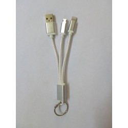 Key Chain Data Cable 2 in 1 for iphone and Samsung