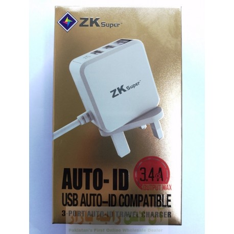 Charger ZK Super 3.4A Auto ID Compatible 4 in 1 8600