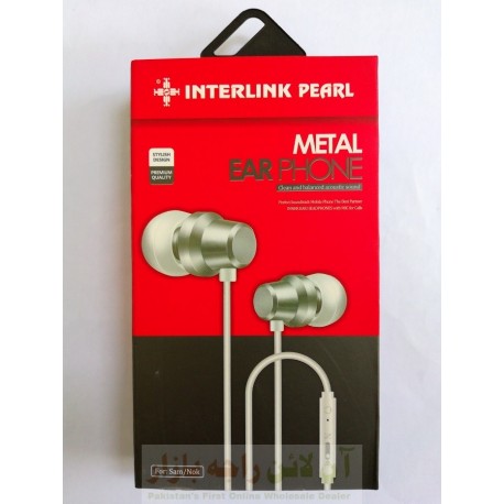 INTERLINK Pearl Hands Free Metal Ear Phone