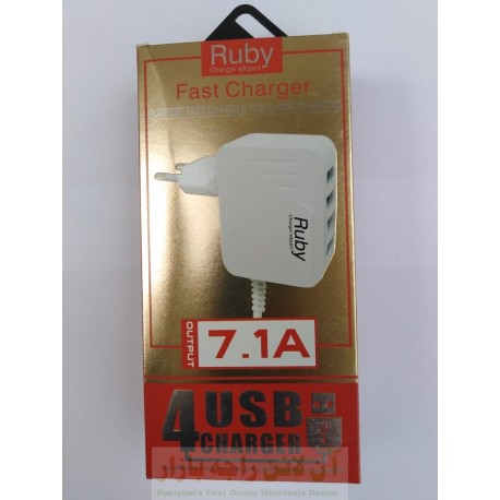 Ruby Fast Charger 4USB 7.1A Micro 8600