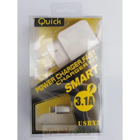 Smart Quick Charge Power Charger KIT 3.1A Micro 8600 USBX2