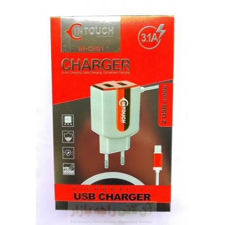 inTouch Portable USB Charger 3in1 3.1A Micro 8600 IN-CH01