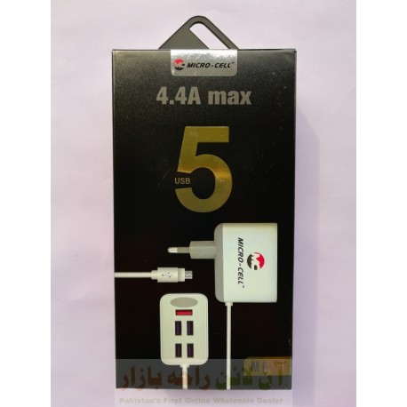 Micro Cell Max 5USB 4.4A Stylish Charger Micro 8600