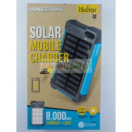 DANY Solar 8000mah Power Bank i2 with Bright Lights