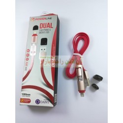DANY PowerLine Dual USB Data Cable iPhone & Micro 8600
