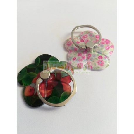 Flower Design Mobile Back Ring Grip