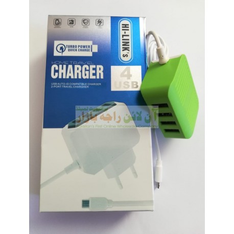 HiLinks Turbo Power Quick Charger 4USB 3.1A Micro 8600