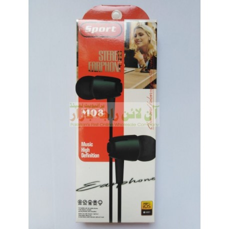 Stereo Earphone M-08 with Clean & Balanced Sound