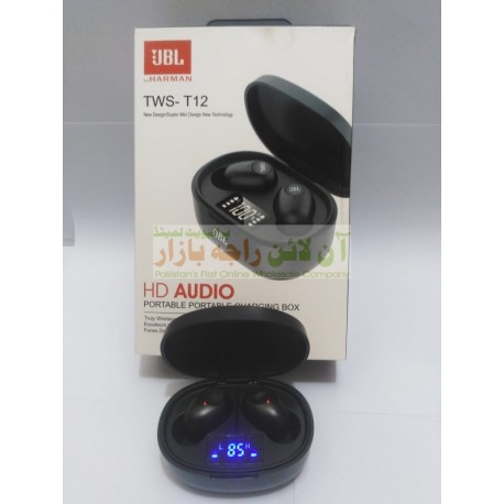 JBL Wireless Ear Phones TWS-T12 with Digital Display Power Bank