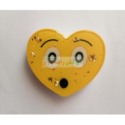 Glitter Face Heart Shaped Mobile Back Ring