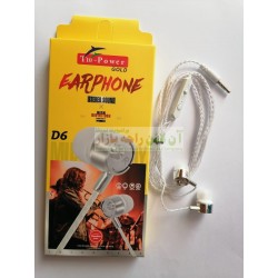 T10 Power Gold Stereo Earphone D6