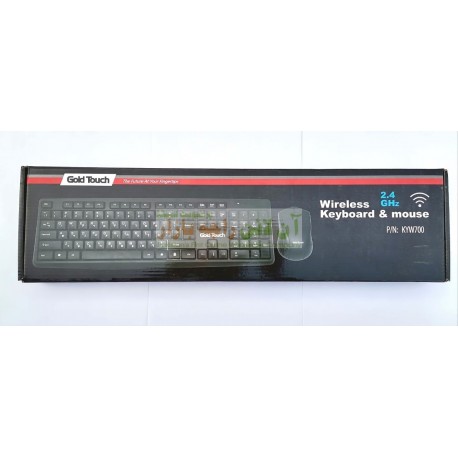 Gold Touch Soft Button Wireless KeyBoard & Mouse KYW-700