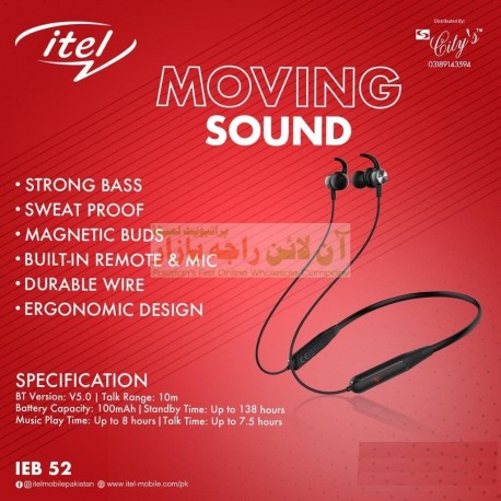 itel Original Moving Sound Wireless Magnetic Neckband IEB-52