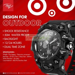 itel Original Dual Time Zone Watch with Shock Resistance & Water Proof IDW-720