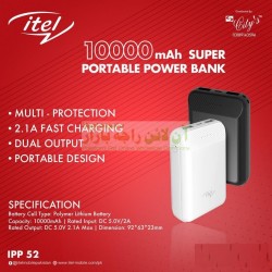 itel Original Dual USB 10000mah Strong Power Bank IPP-52