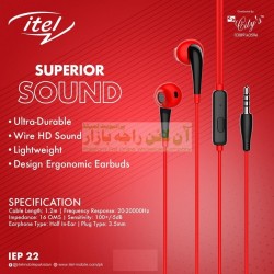itel Original Superior Sound Ergonomic Earphones IEP-22