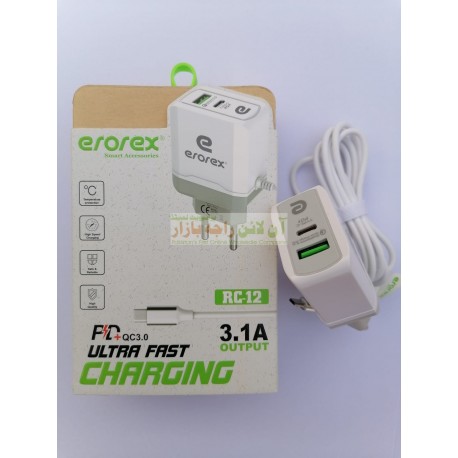 Erorex Dual Port PD & USB Charger Micro 8600 RC-12