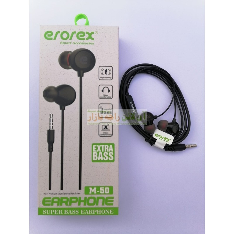 Erorex Pretty Look Extra Bass Earphone M-50 - Online Raja Bazar (Pvt. Ltd)