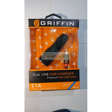 Griffin Dual USB Car Charger Flat USB Cable 2 IN 1 2.1A
