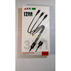 AR Data Cable 12MM Softness Silicone 3 IN 1 AR-509