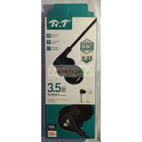 R.T Earphone High Quality 3.5 Jack mm X-23