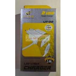 UT Star Charger 2USB Led Light Charger 3.4A UT-02